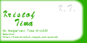 kristof tima business card