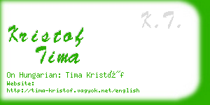 kristof tima business card